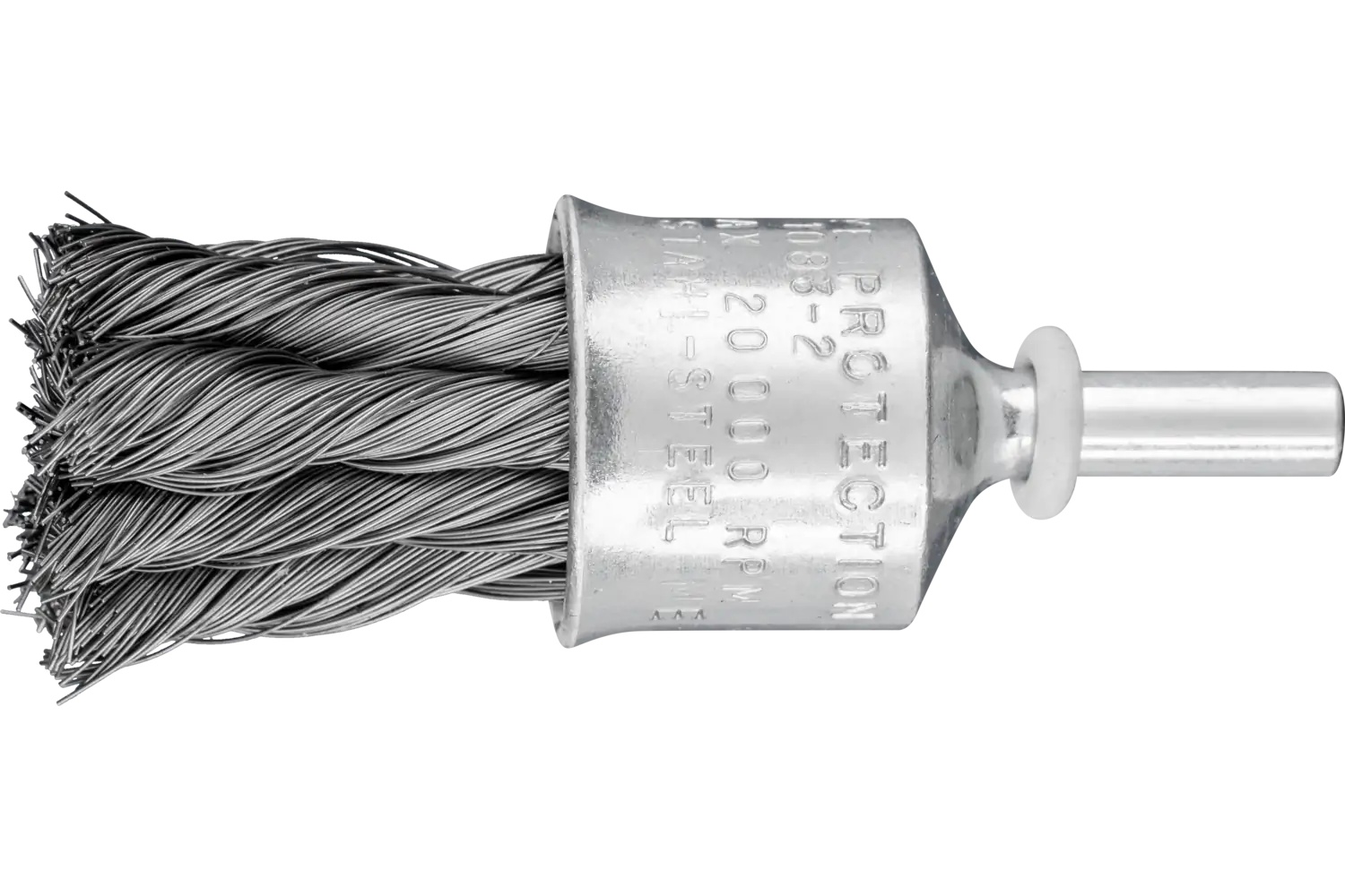 Picture of Pferd Knot Wire End Brush 3/4" Dia. Flared Cup .010 Carbon Steel 1/4" Shank